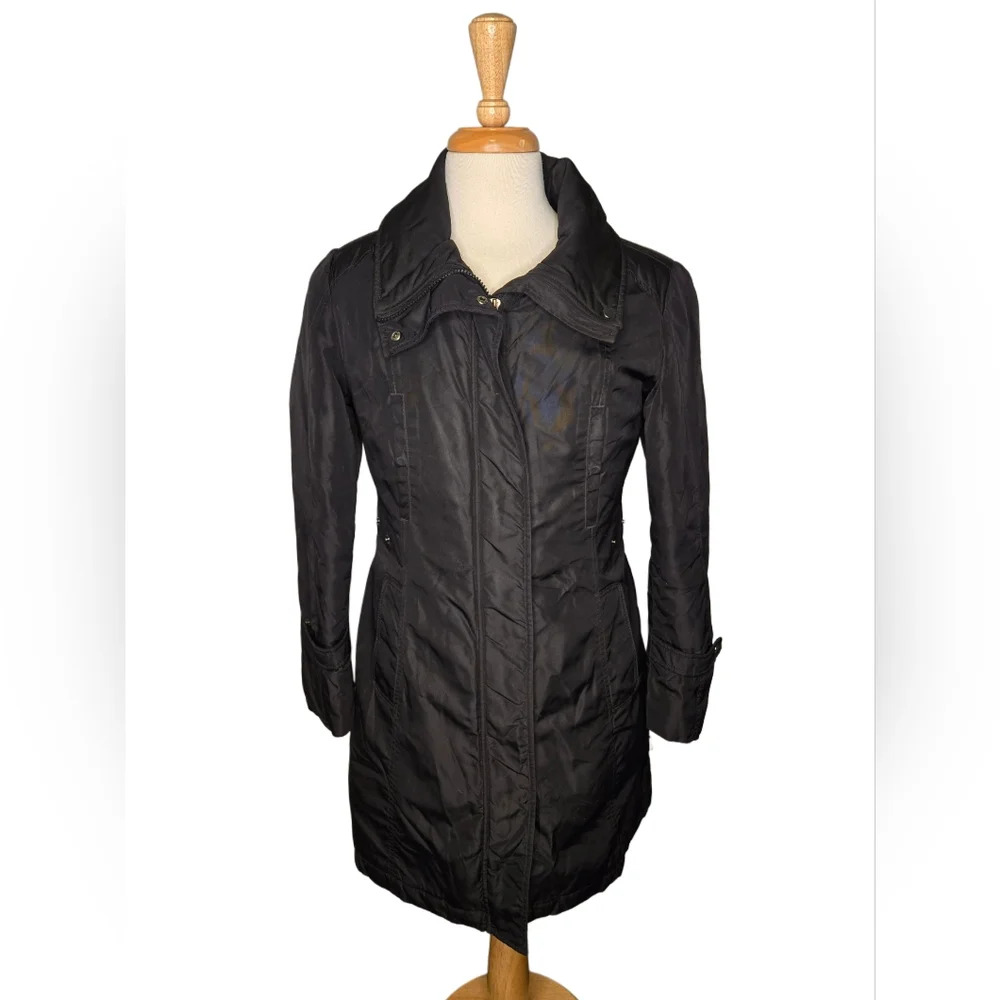 Geox Respira Trench Coat Size 6 Hooded Lightweight Water Resistant‎ Structured